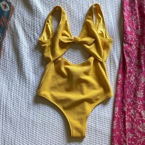 Yellow textured cut out one piece medium